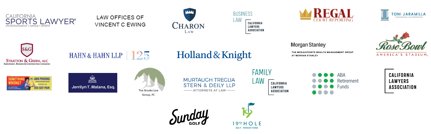 Logos of sponsors for the CLF Classic Golf Tournament